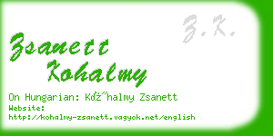 zsanett kohalmy business card